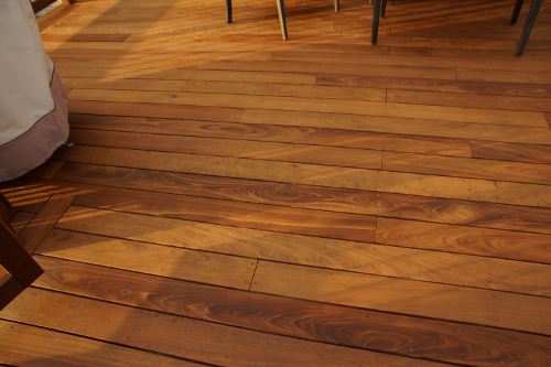 Ipe deck after cleaning & oil