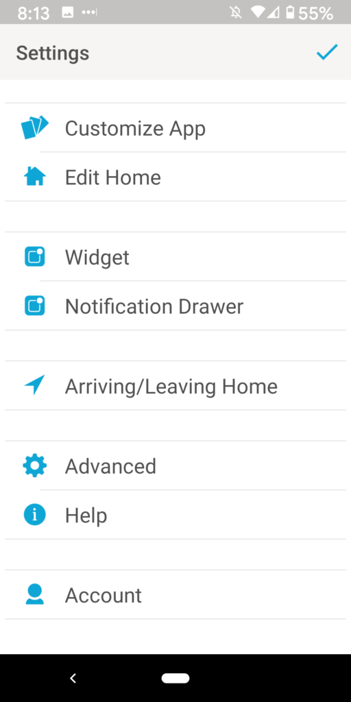 Caseta App Settings